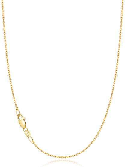 Jewlpire 925 Sterling Silver Cable Chain Necklace for Women – 18 Inch, 1.1mm, Rhodium Plated