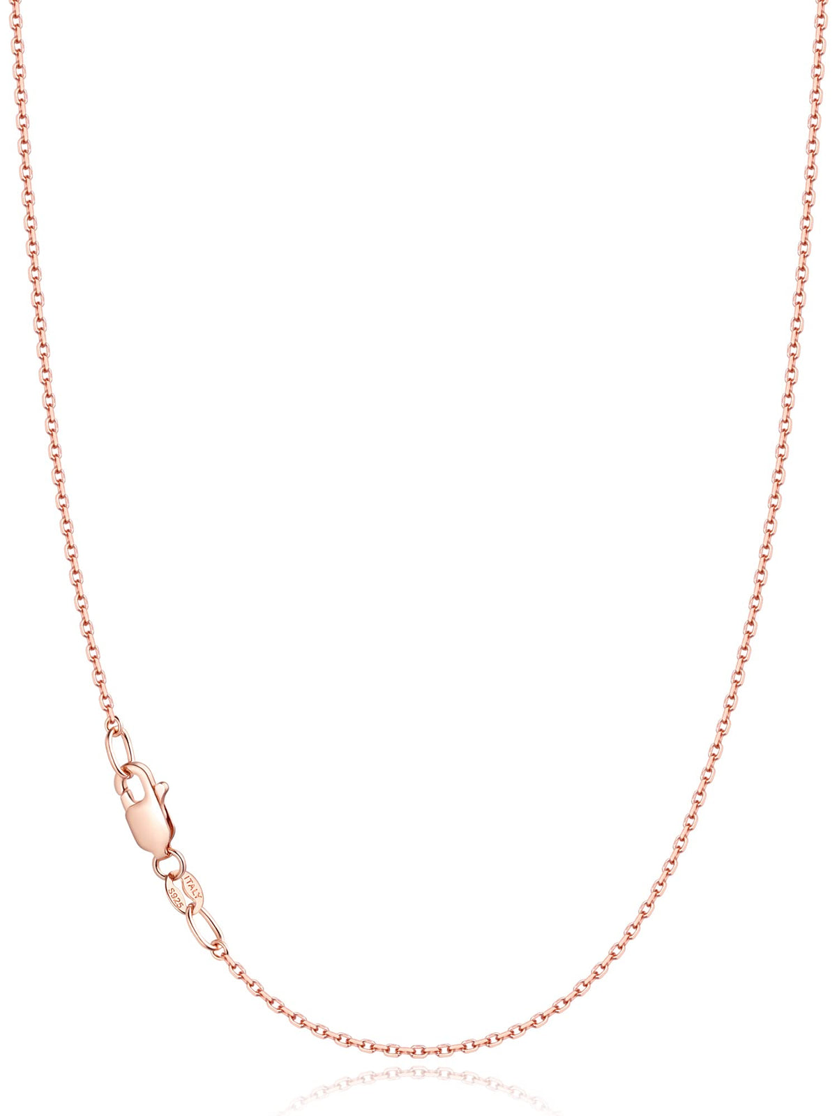 Jewlpire 925 Sterling Silver Cable Chain Necklace for Women – 18 Inch, 1.1mm, Rhodium Plated