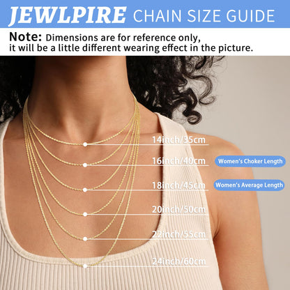 Jewlpire 925 Sterling Silver Cable Chain Necklace for Women – 18 Inch, 1.1mm, Rhodium Plated