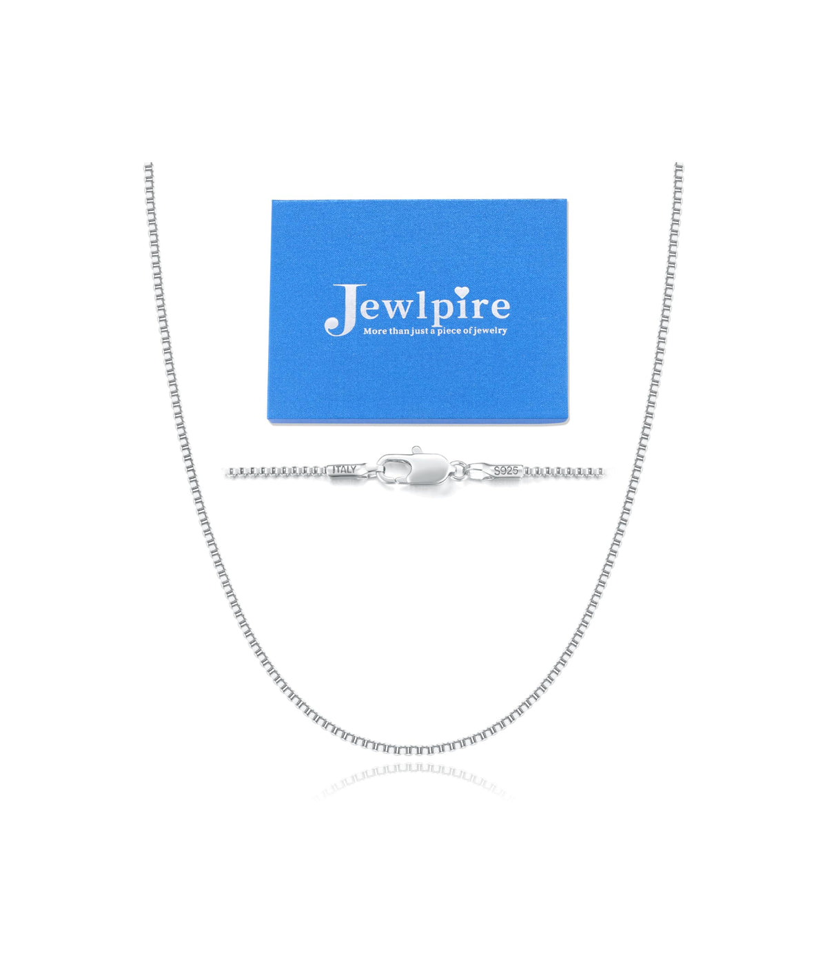 Jewlpire 14K Gold Plated 925 Sterling Silver Box Chain Necklace for Women – 18 Inch, 1.3mm